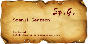 Szanyi Gerzson névjegykártya